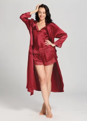 22 Momme Lace Silk Camisole & Robe Set