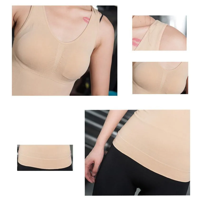 3 Packs Women Cami Shaper Tank Top with Built in Bra Removable