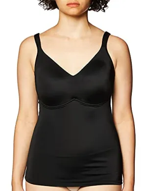 Ahh By Rhonda Shear Women's Molded Cup Bra Camisole with Padded Strap, Black, Small