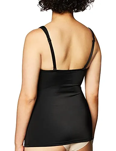 Ahh By Rhonda Shear Women's Molded Cup Bra Camisole with Padded Strap, Black, Small