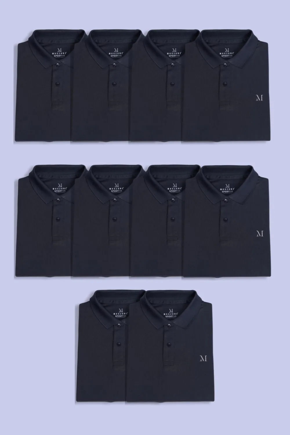 All Black Polos Pack of 10