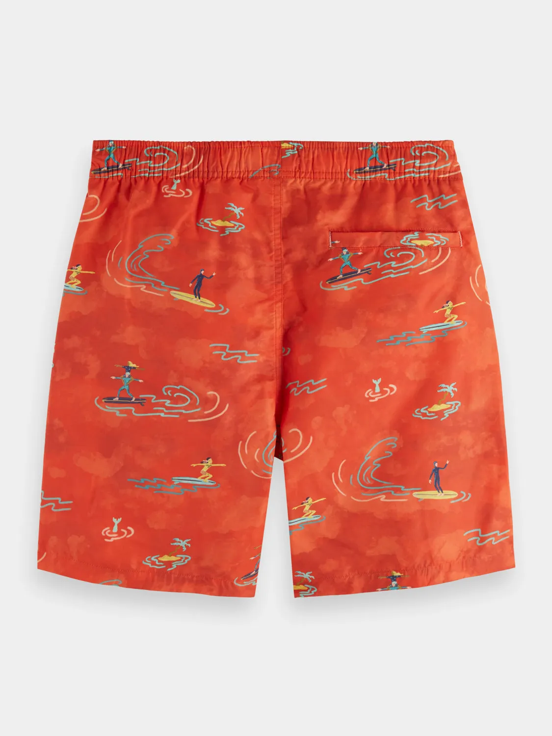 All-over printed mid-length swimshorts