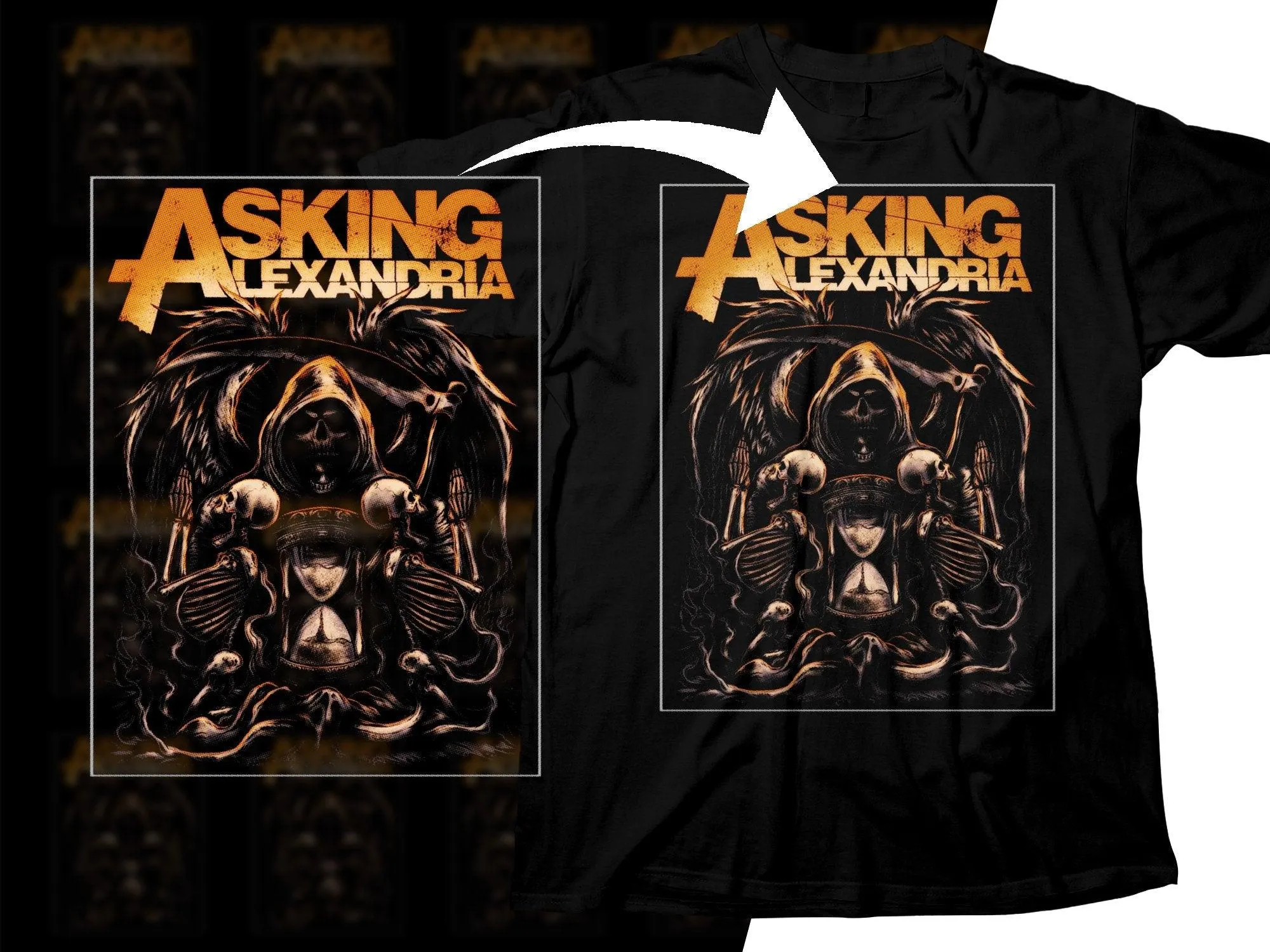 Asking Alexandria Band Rock Theme Png Halftone Digital Download