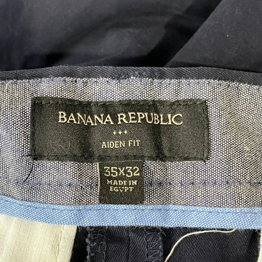 BANANA REPUBLIC Men's True Navy Aiden Fit Slim Chino Pants 35X32