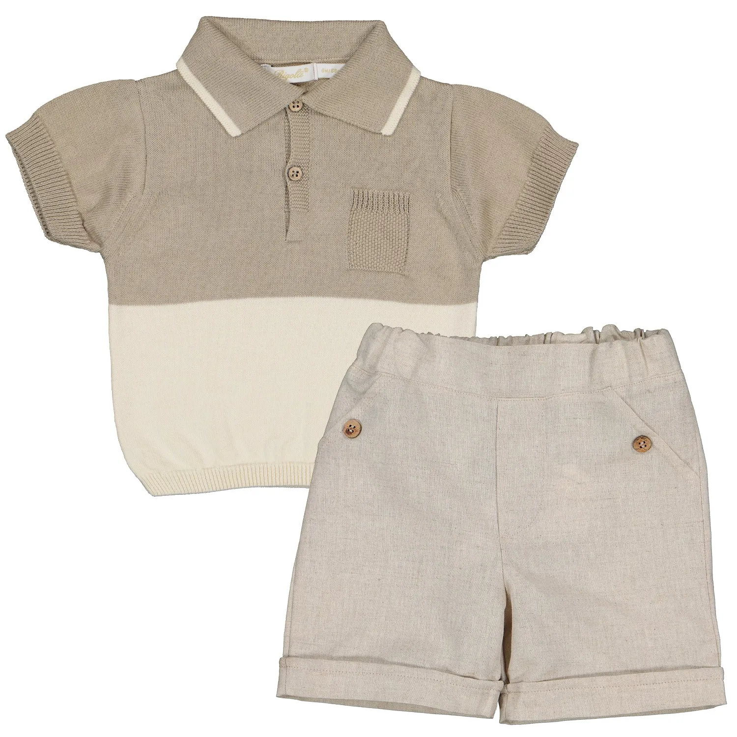 Beige Smart Polo & Shorts