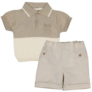 Beige Smart Polo & Shorts