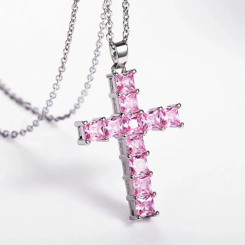 Best New Fast and Furious 7 Moive Cross Tourette Necklace Dominic Toretto Crystal Jesus Cross Pendant Necklace For Men Gifts Jewelry