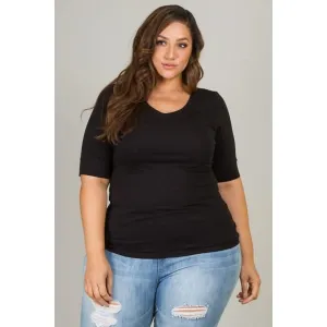 Black Curvaceous Plus Size Tee Top