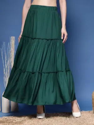 Bold Green Ankle-Length Skirt