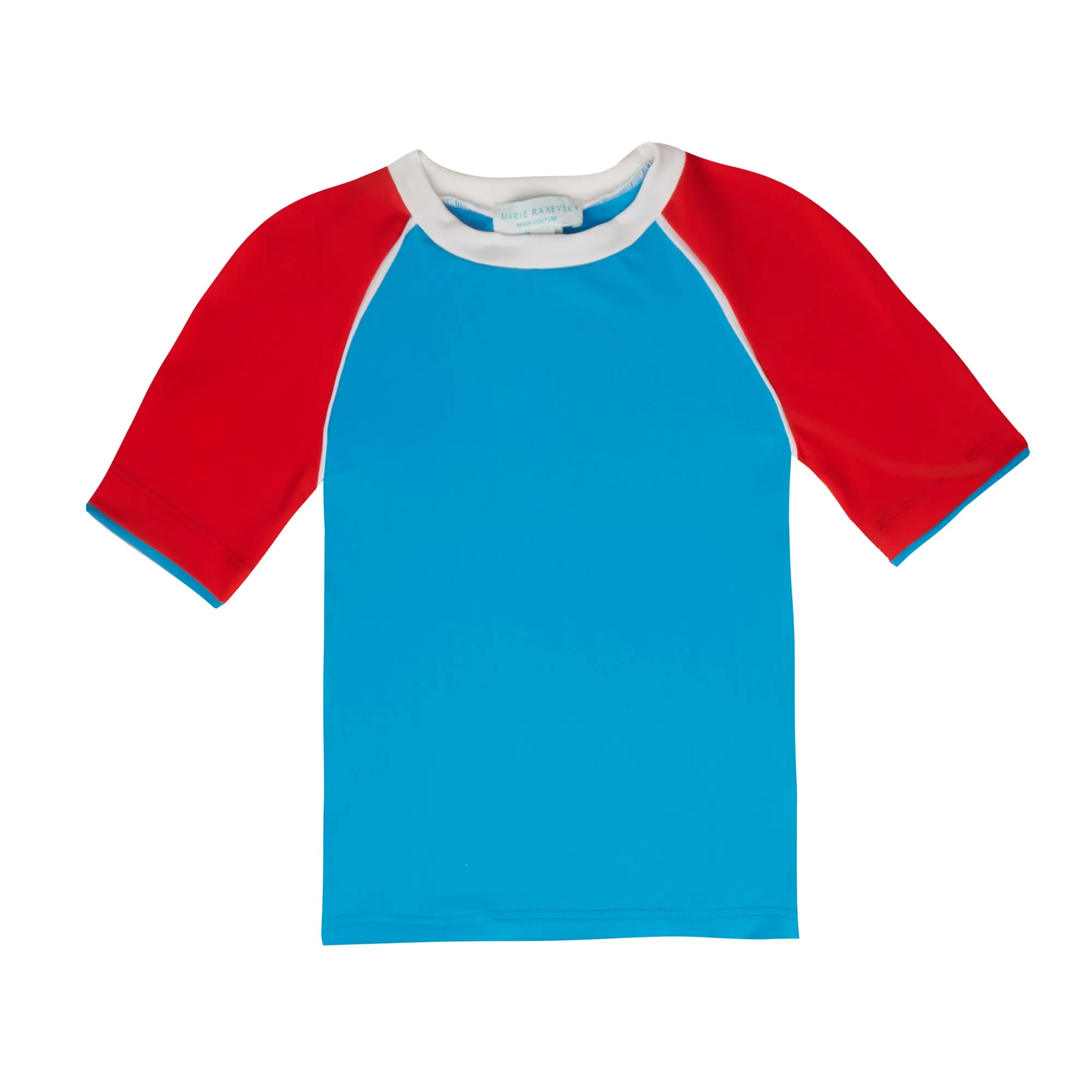 BOY'S RASHGUARD SHORT SLEEVE BLUE/RED