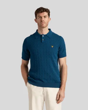 Cable Knitted Polo Shirt