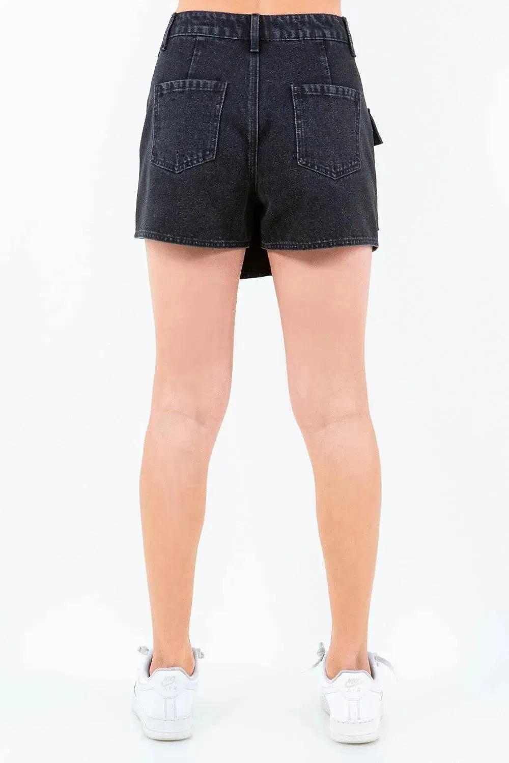 Cargo Pocket Mini Skort with Button Waist Closure