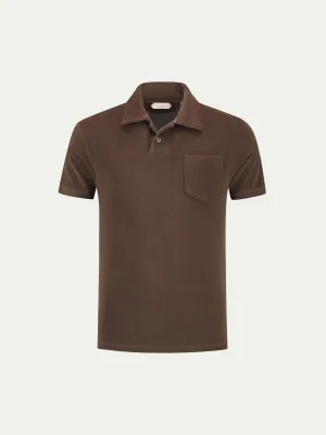Chocolate Terry Towelling Polo Shirt