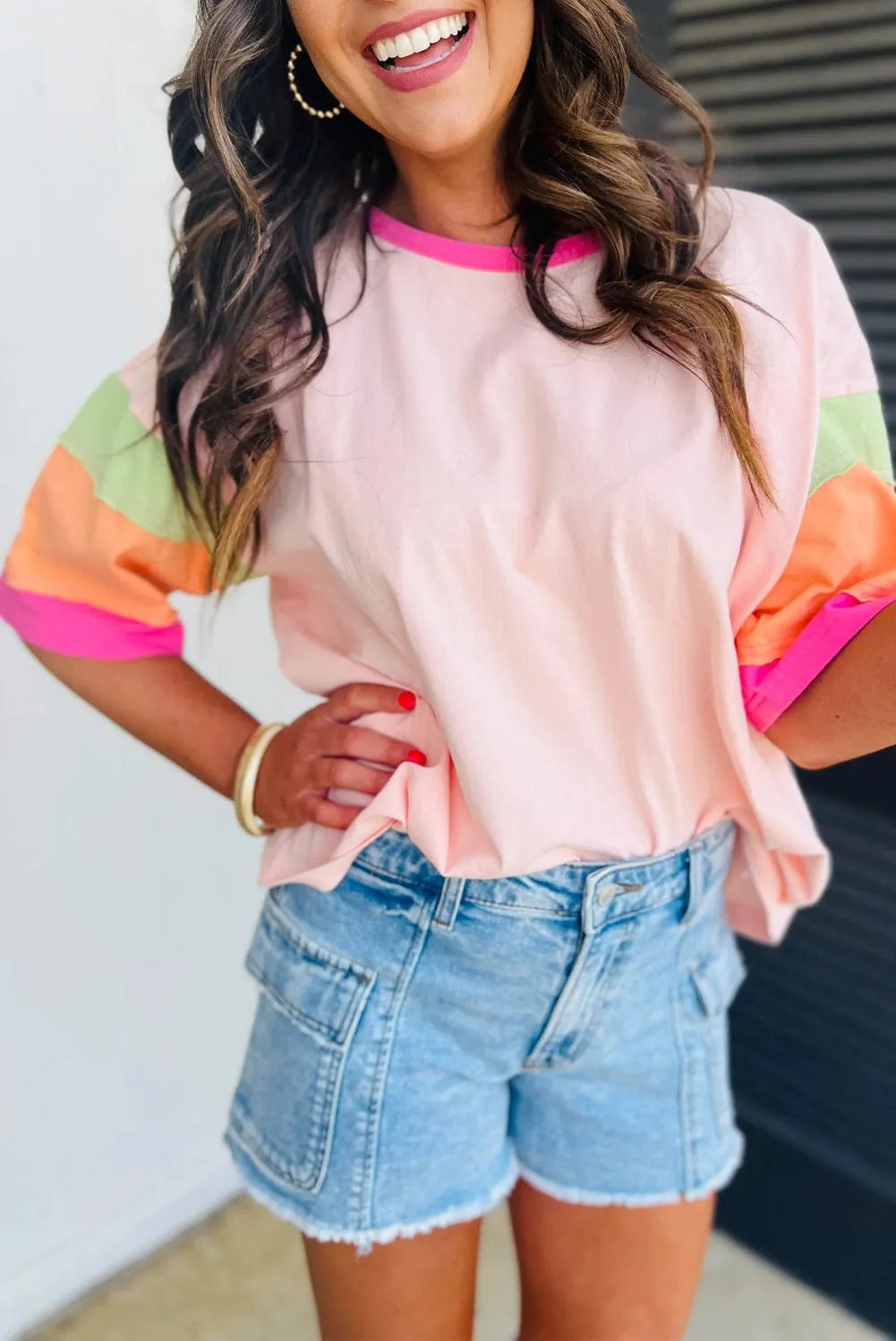 Colorblock Pink Tee