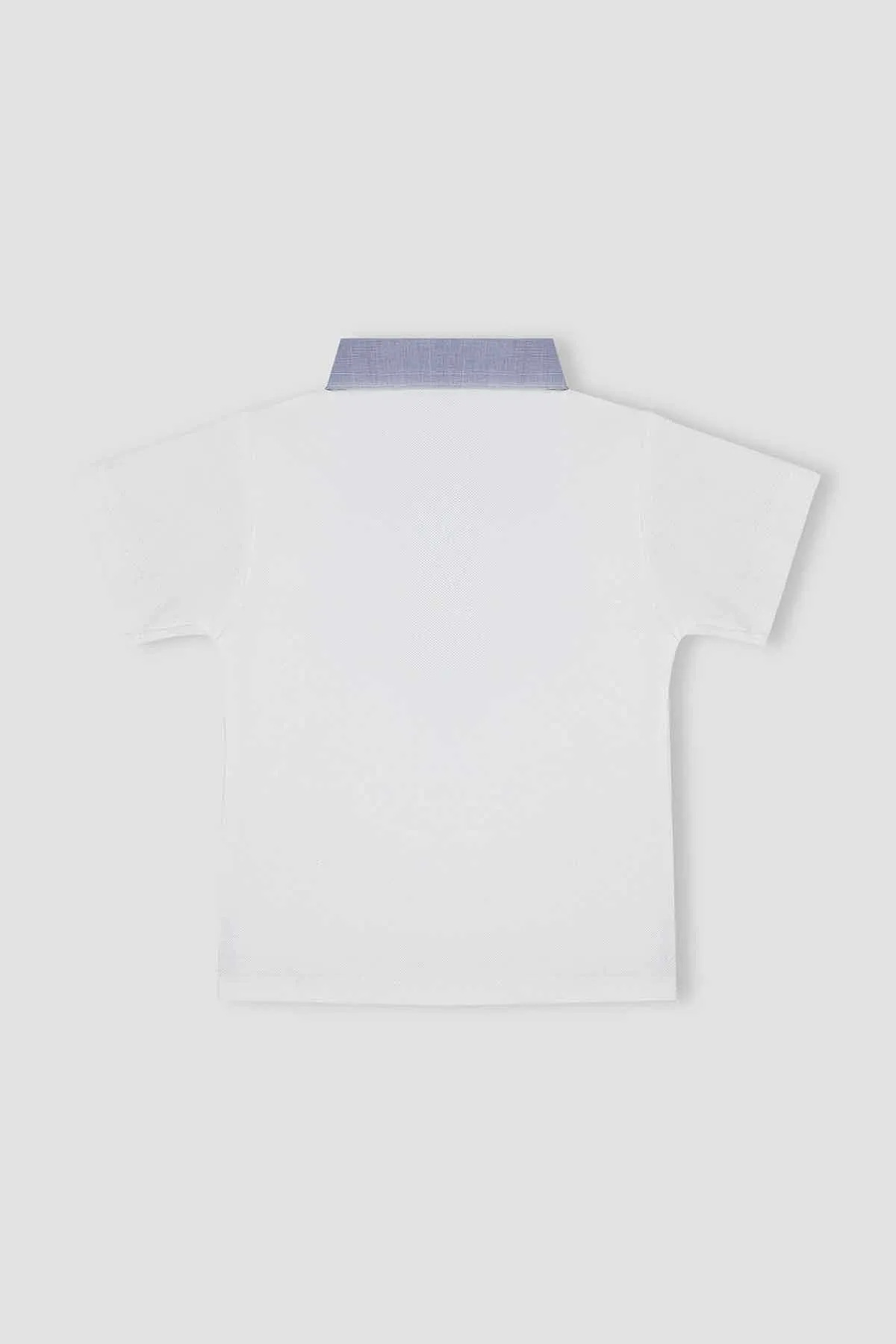 Contrast Polo T-Shirt For Baby Boy - White