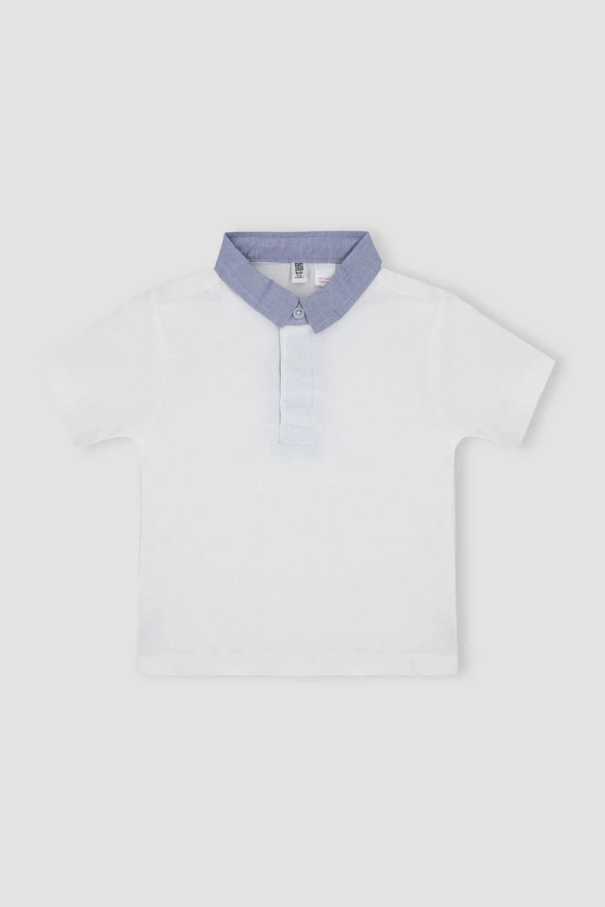 Contrast Polo T-Shirt For Baby Boy - White