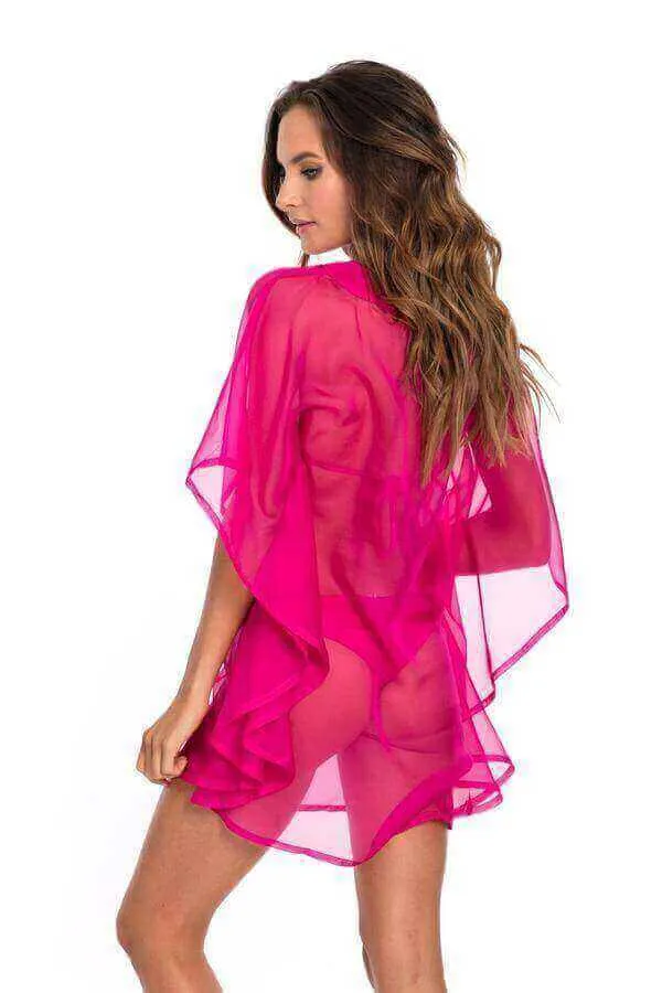 Corpo Bonito Pink Flowy Dress Cover Up