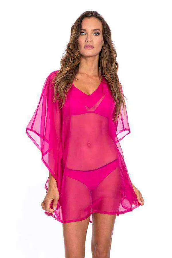 Corpo Bonito Pink Flowy Dress Cover Up