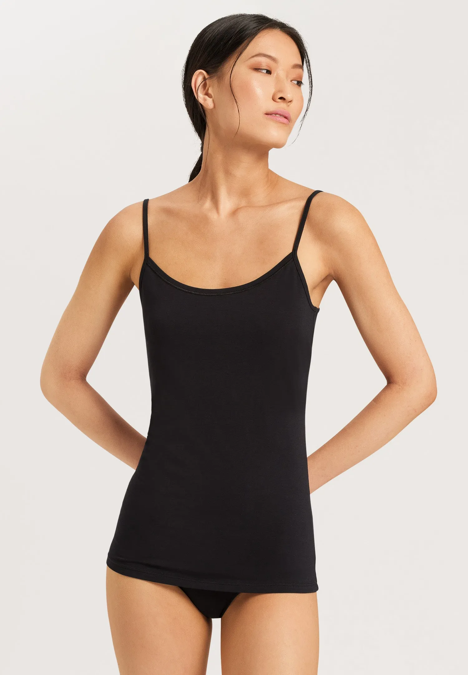 Cotton Sensation Round Neck Cotton Camisole | Black 71412-019