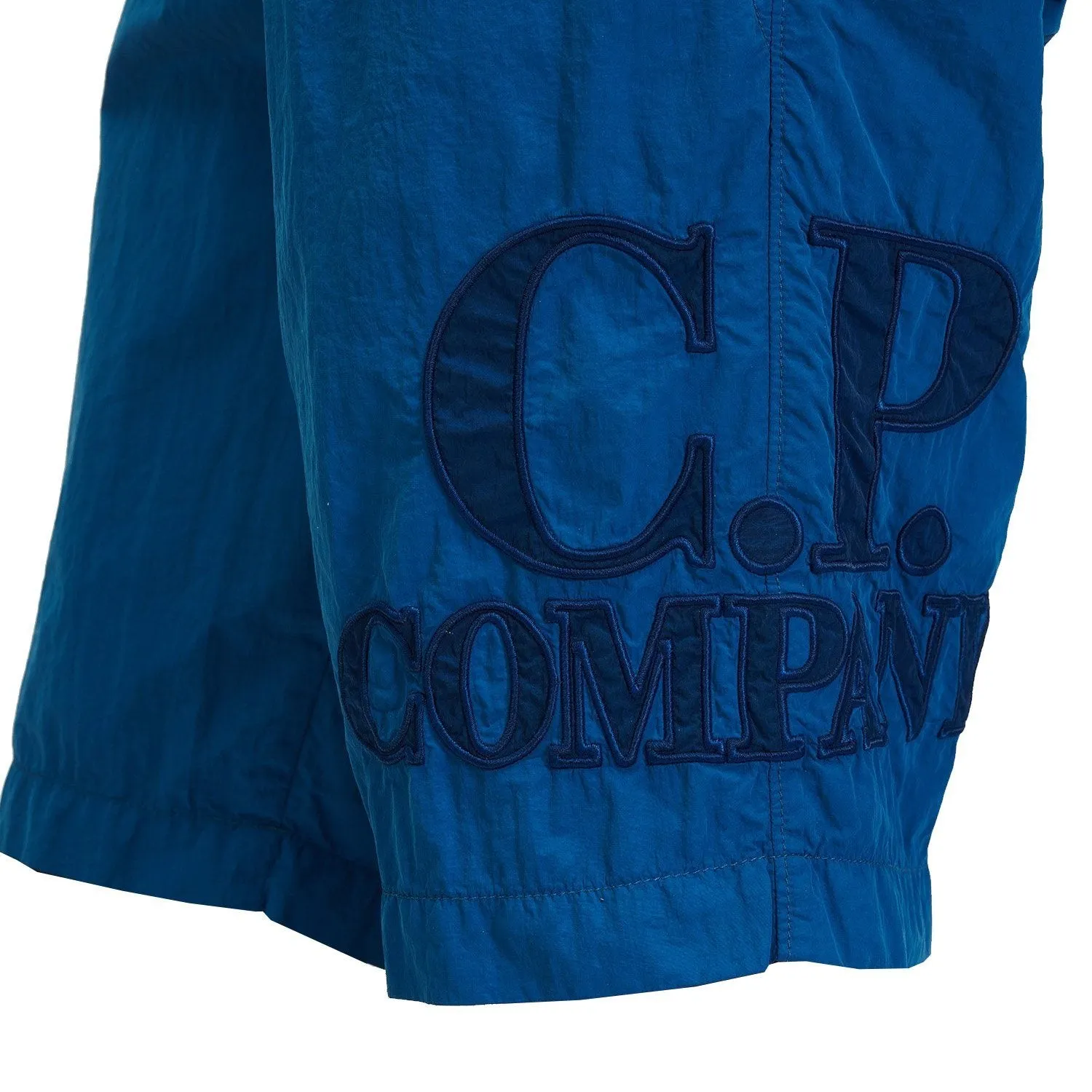 CP Company Blue Nylon Logo Swimshorts