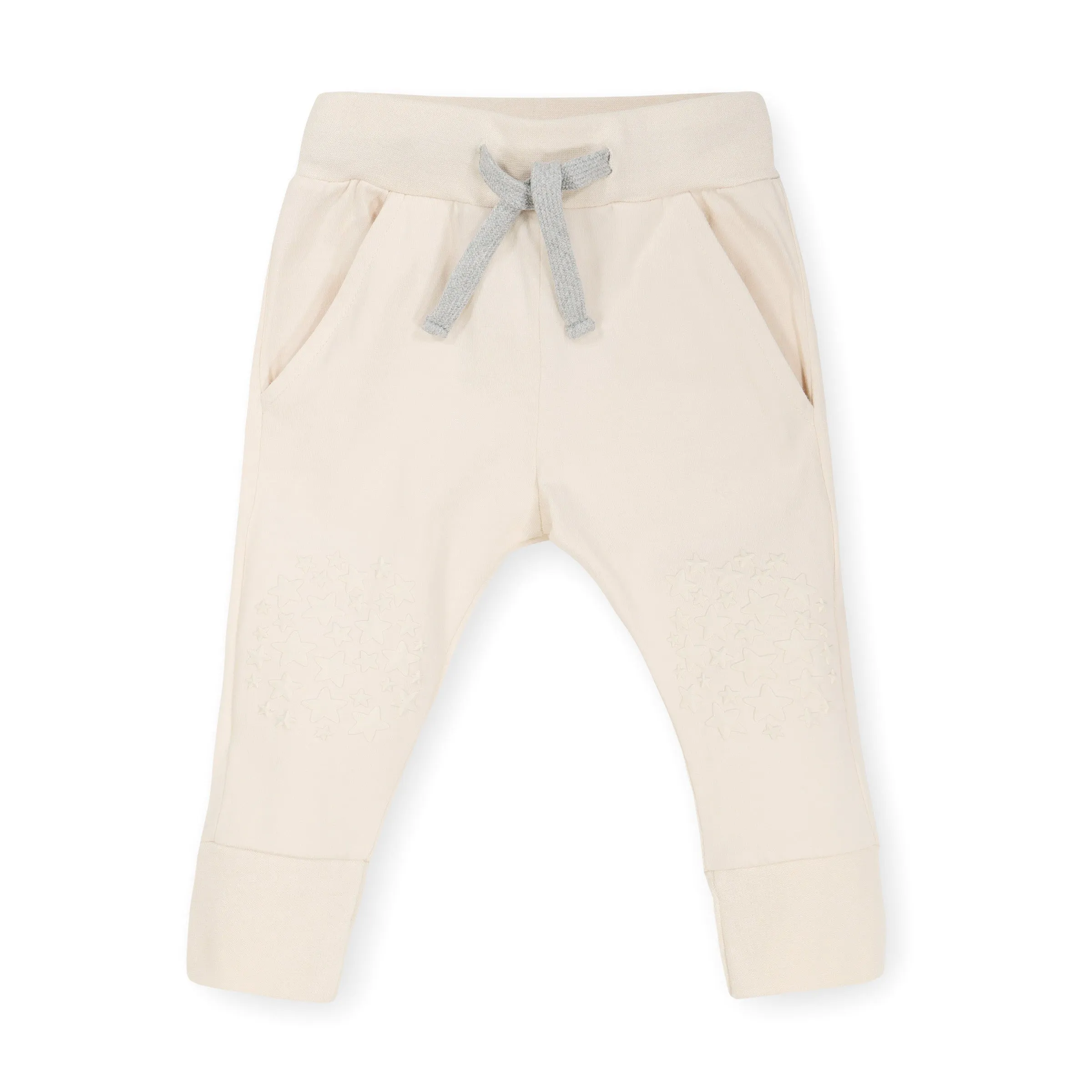 Cream Slim Jogger Crawling Pant in 100% Organic Cotton (Unisex)