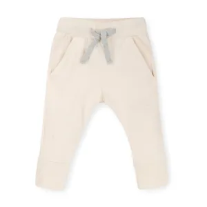 Cream Slim Jogger Crawling Pant in 100% Organic Cotton (Unisex)