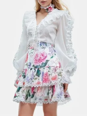 Darla Casual Floral Skirt Set