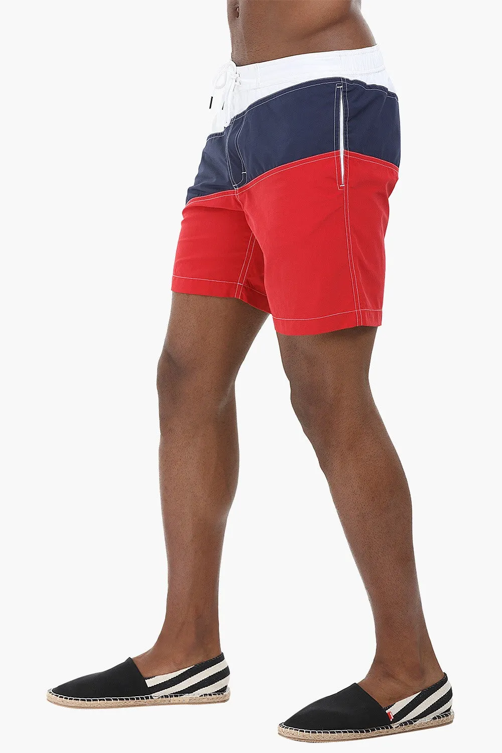 Diagonal Colorblock Swimshorts