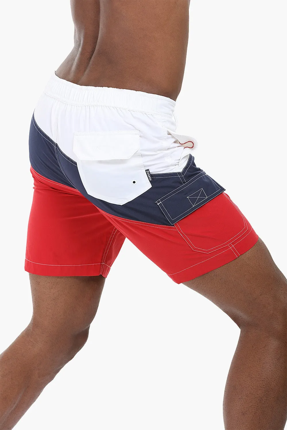 Diagonal Colorblock Swimshorts