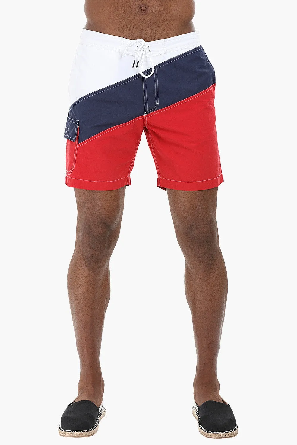 Diagonal Colorblock Swimshorts
