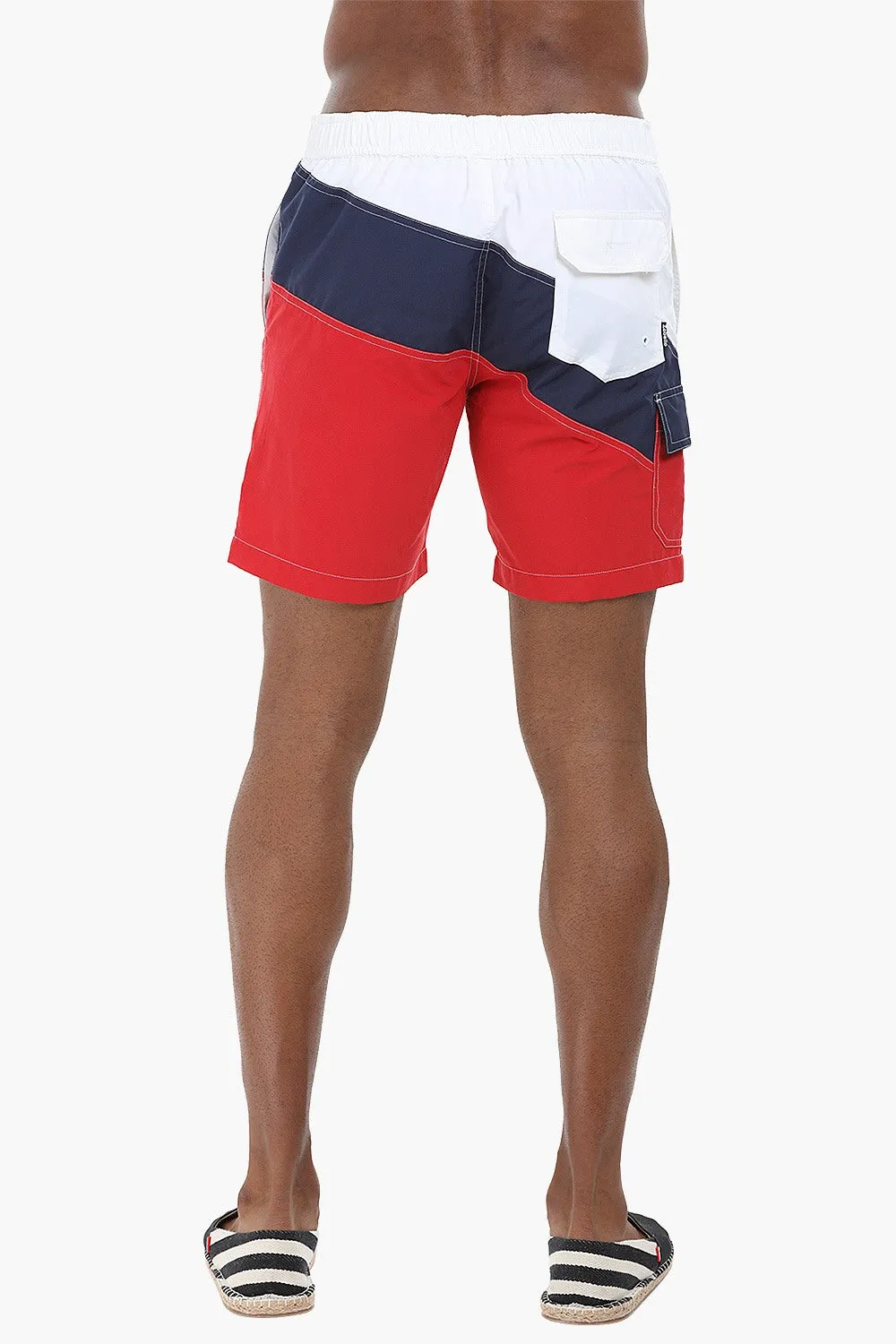 Diagonal Colorblock Swimshorts