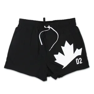 DSQUARED2 -  D2 Leaf Logo Swim Shorts in Black