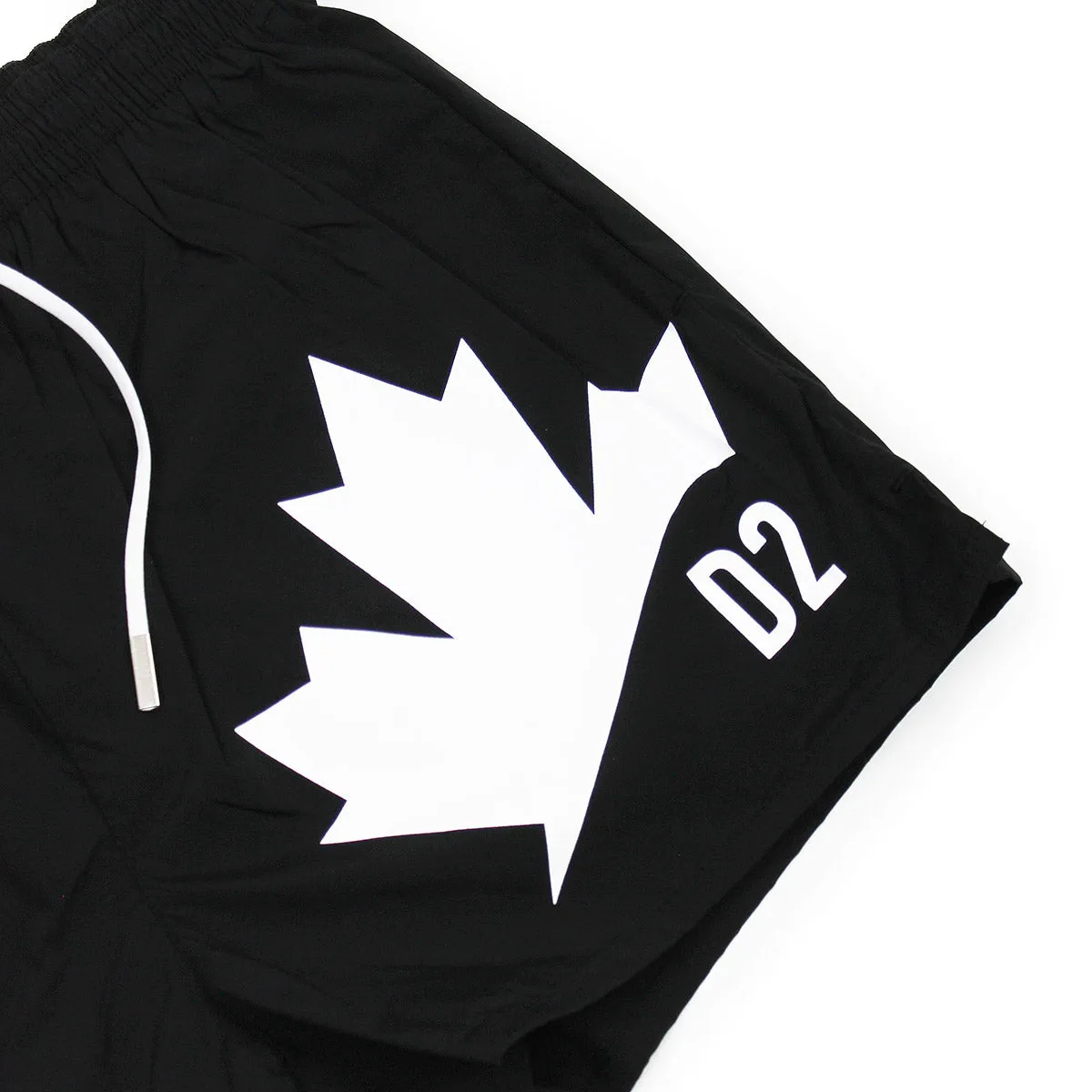 DSQUARED2 -  D2 Leaf Logo Swim Shorts in Black