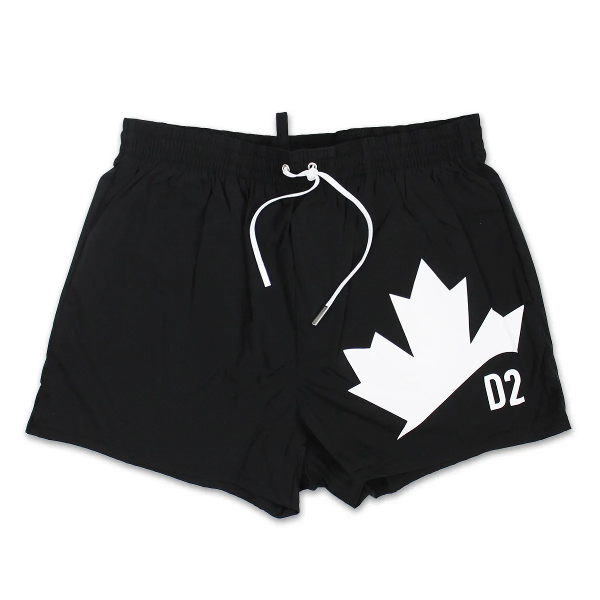 DSQUARED2 -  D2 Leaf Logo Swim Shorts in Black