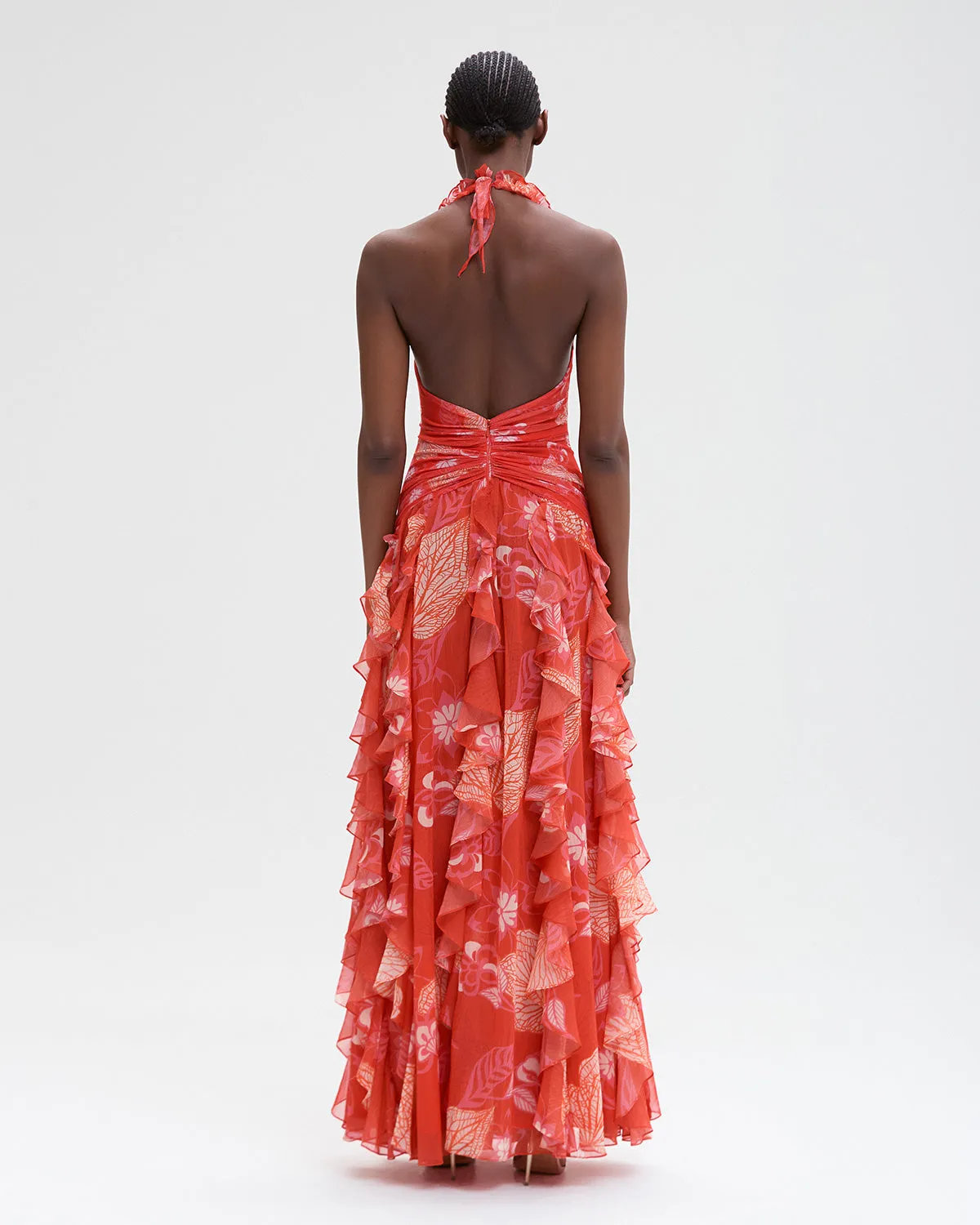 EDEN ROCK PLUNGE FLOWER LONG DRESS