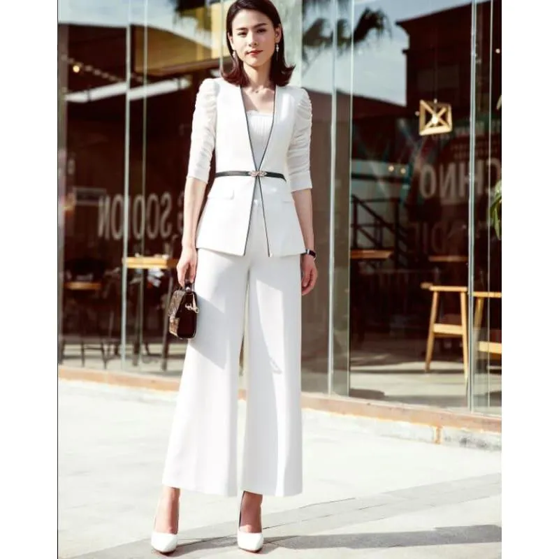 Elegant Half Sleeve Blazer Business Skirt Suits