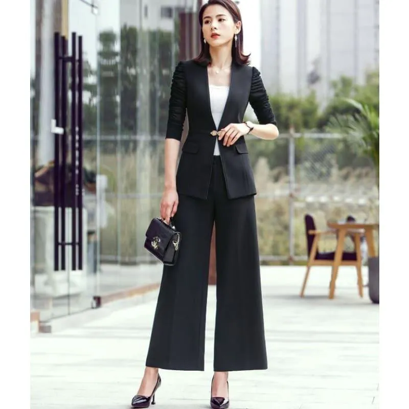 Elegant Half Sleeve Blazer Business Skirt Suits