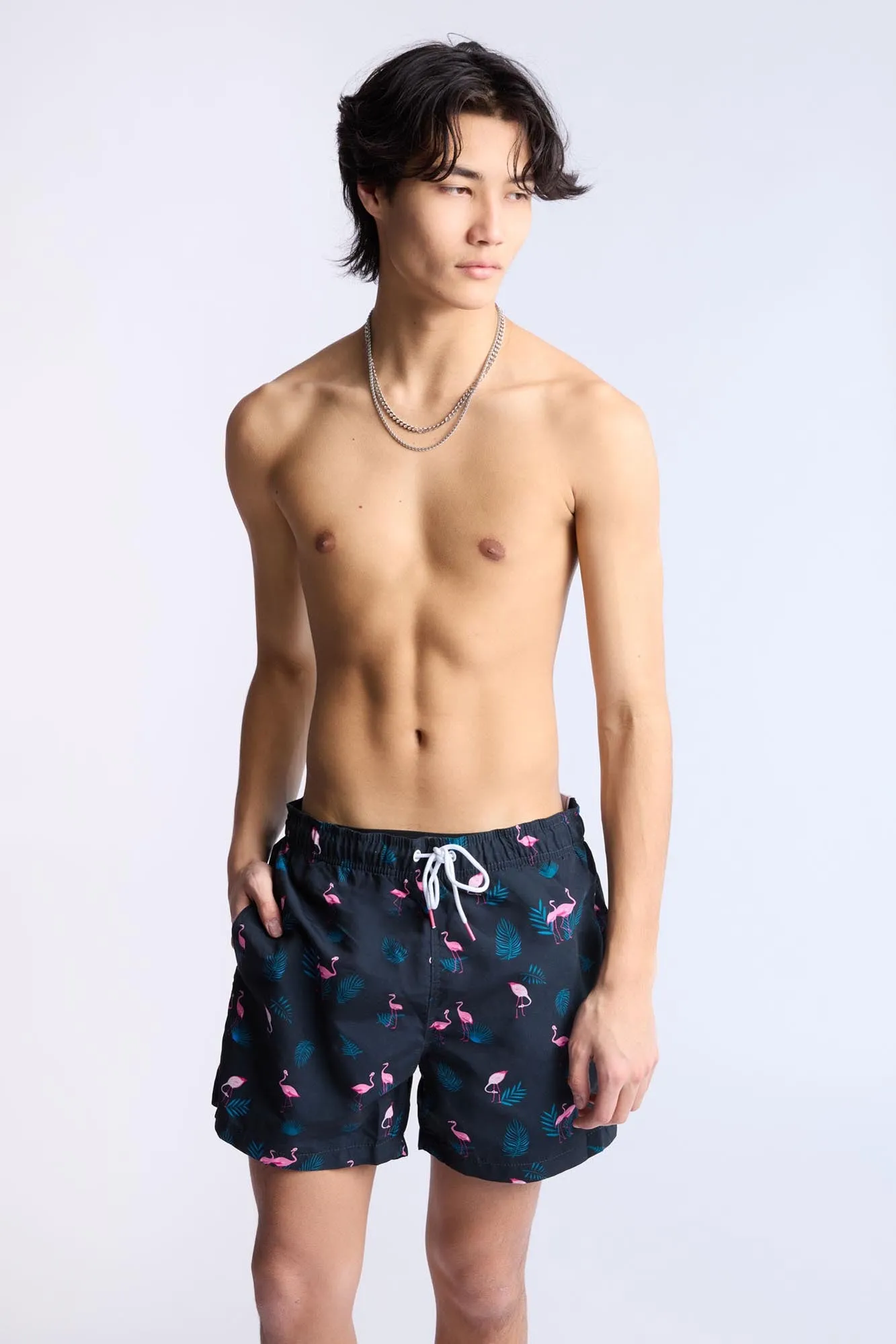 Flamingo Printed 5.5" Swim Shorts