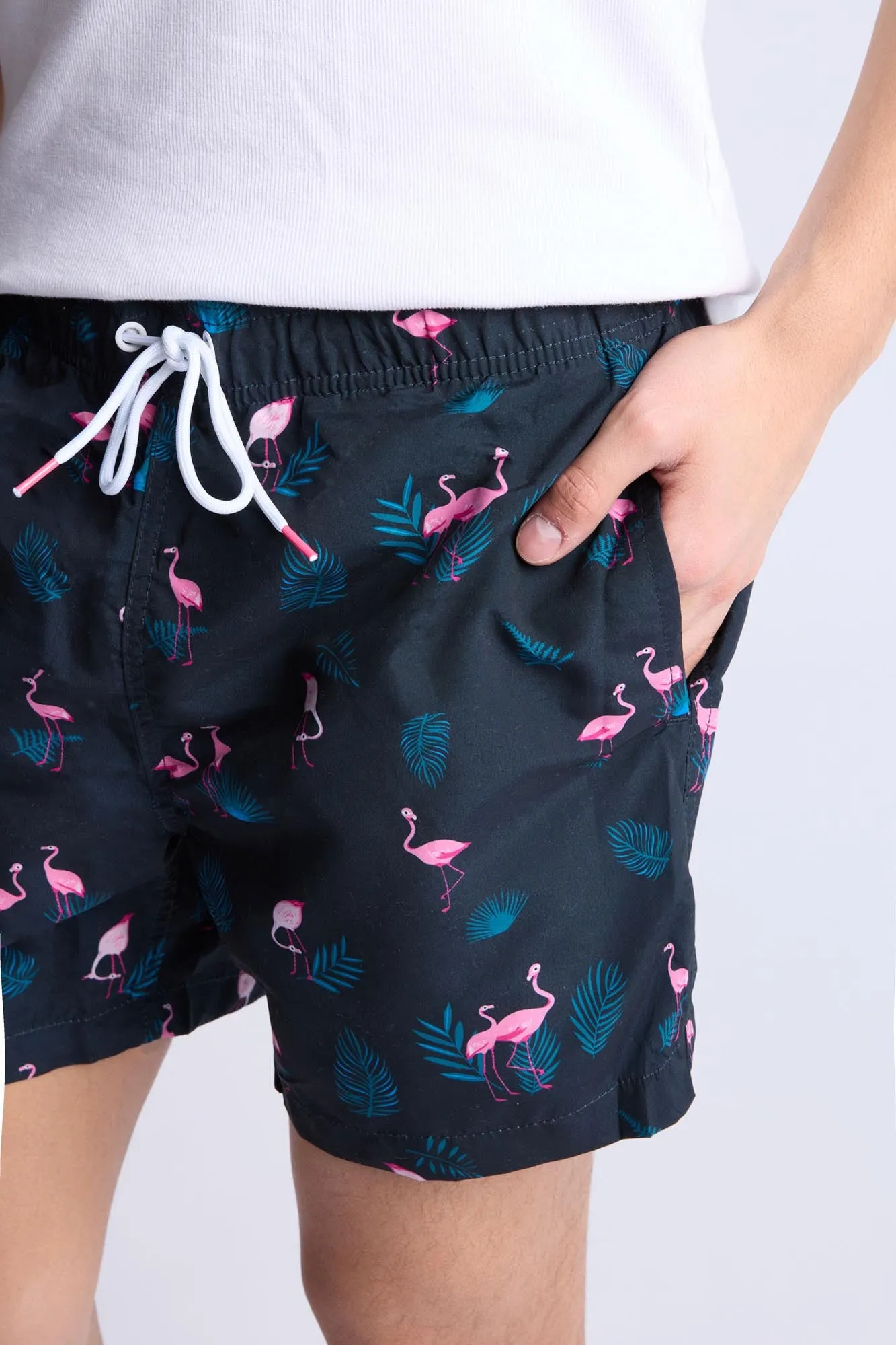 Flamingo Printed 5.5" Swim Shorts