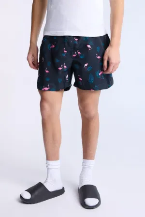 Flamingo Printed 5.5" Swim Shorts