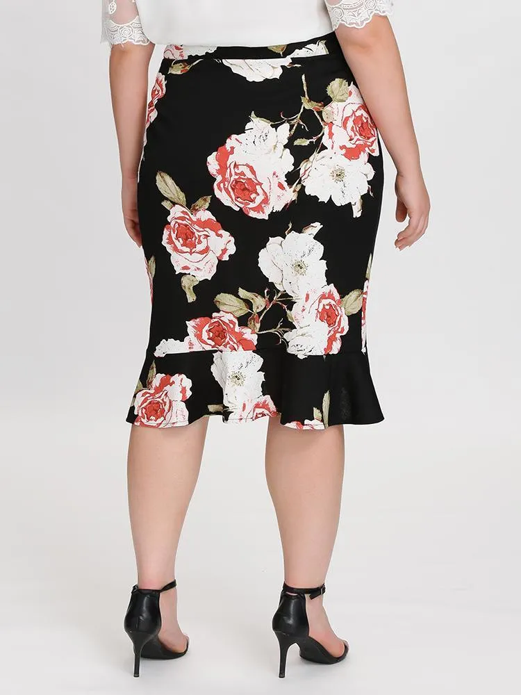 Floral Fishtail Skirt