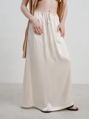 French Satin High-Waist  Skirt