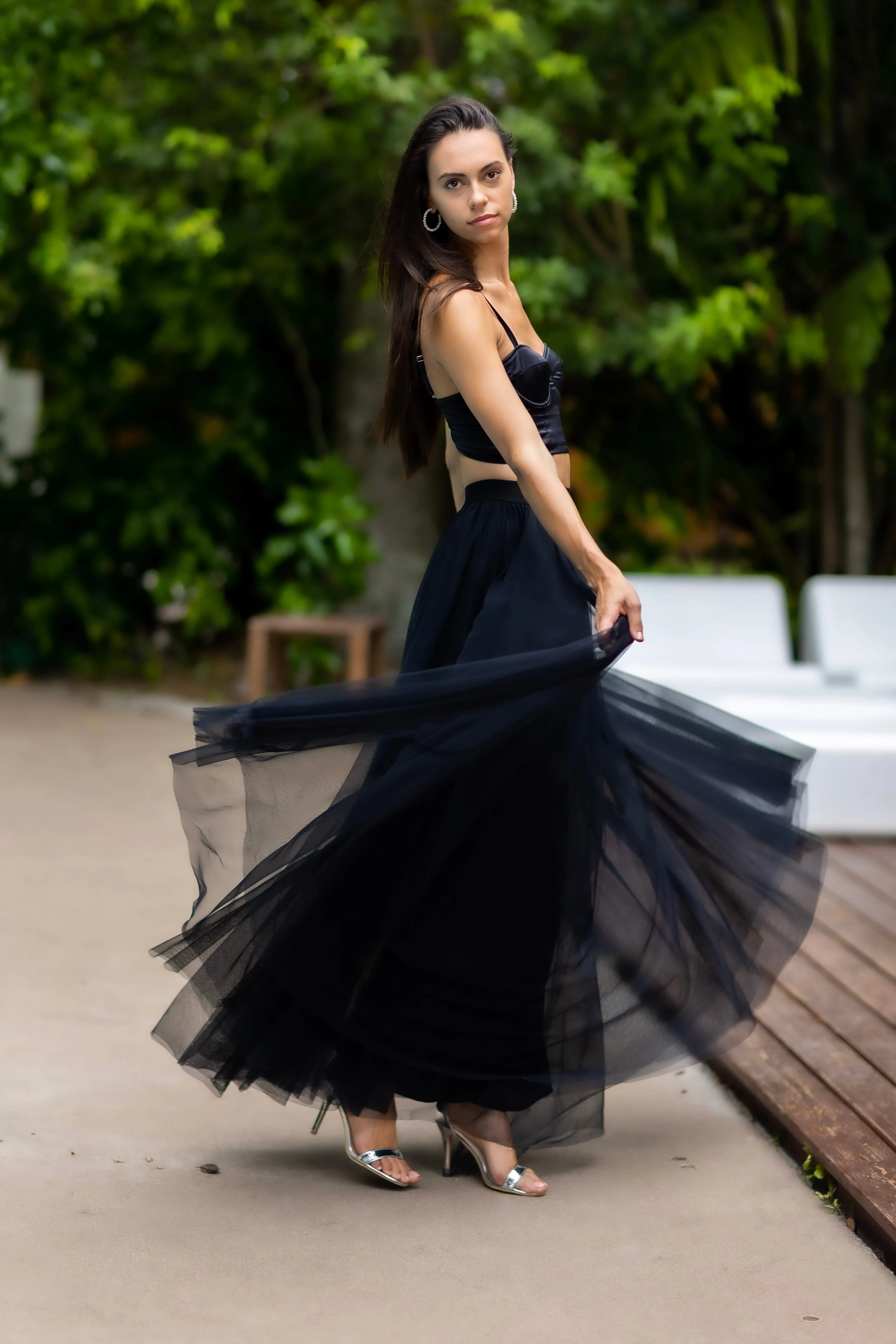 Gala Black Tulle Skirt