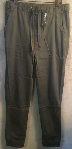 Galaxy by Harvic's Mens Slim Fit Chino Jogger Pants Grey XXL