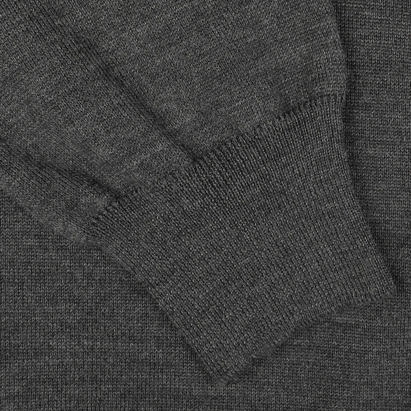 Grey Merino Wool One-Piece Collar Polo Shirt