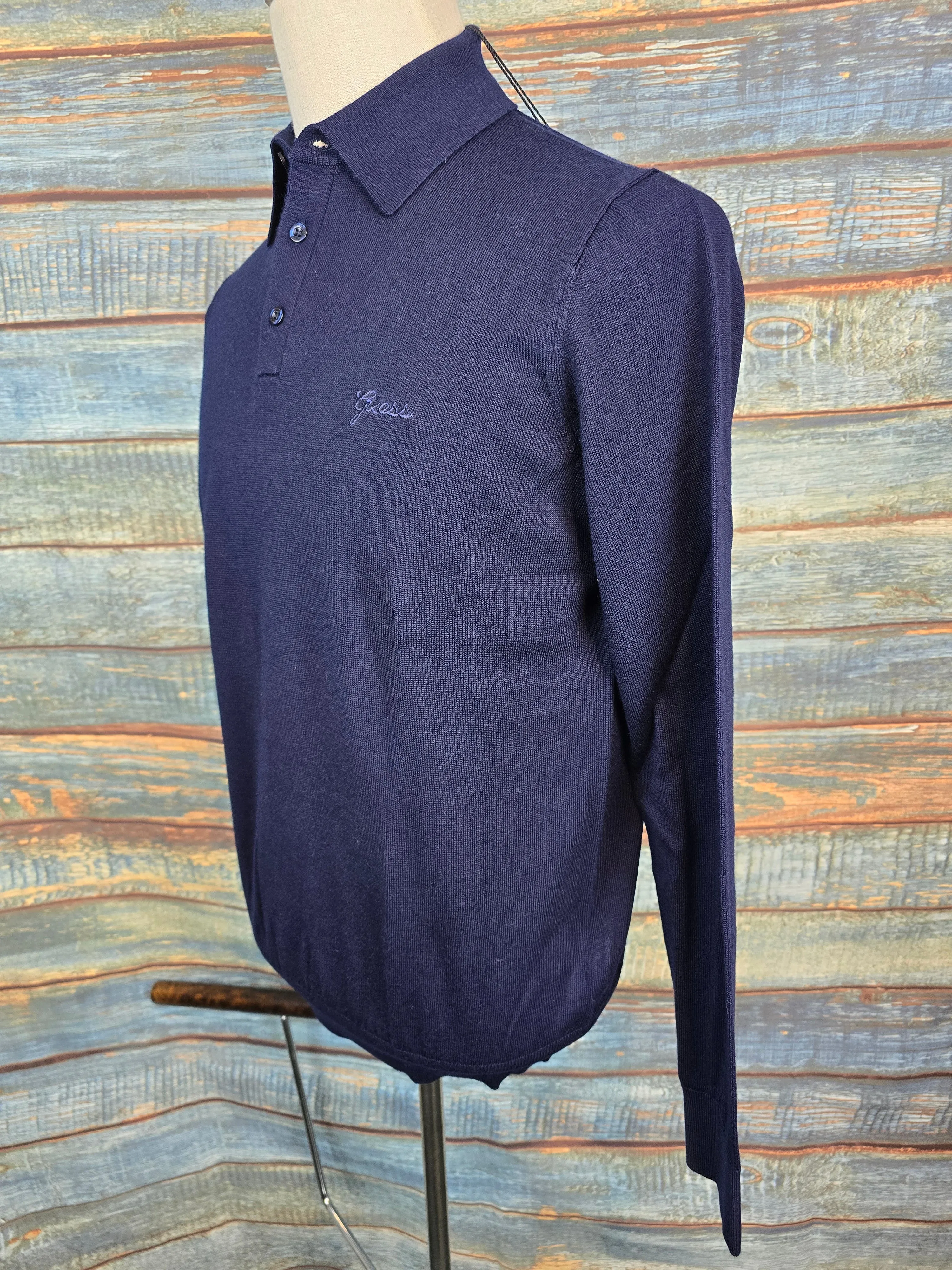 Guess Long Sleeve Lambswool Polo Shirt