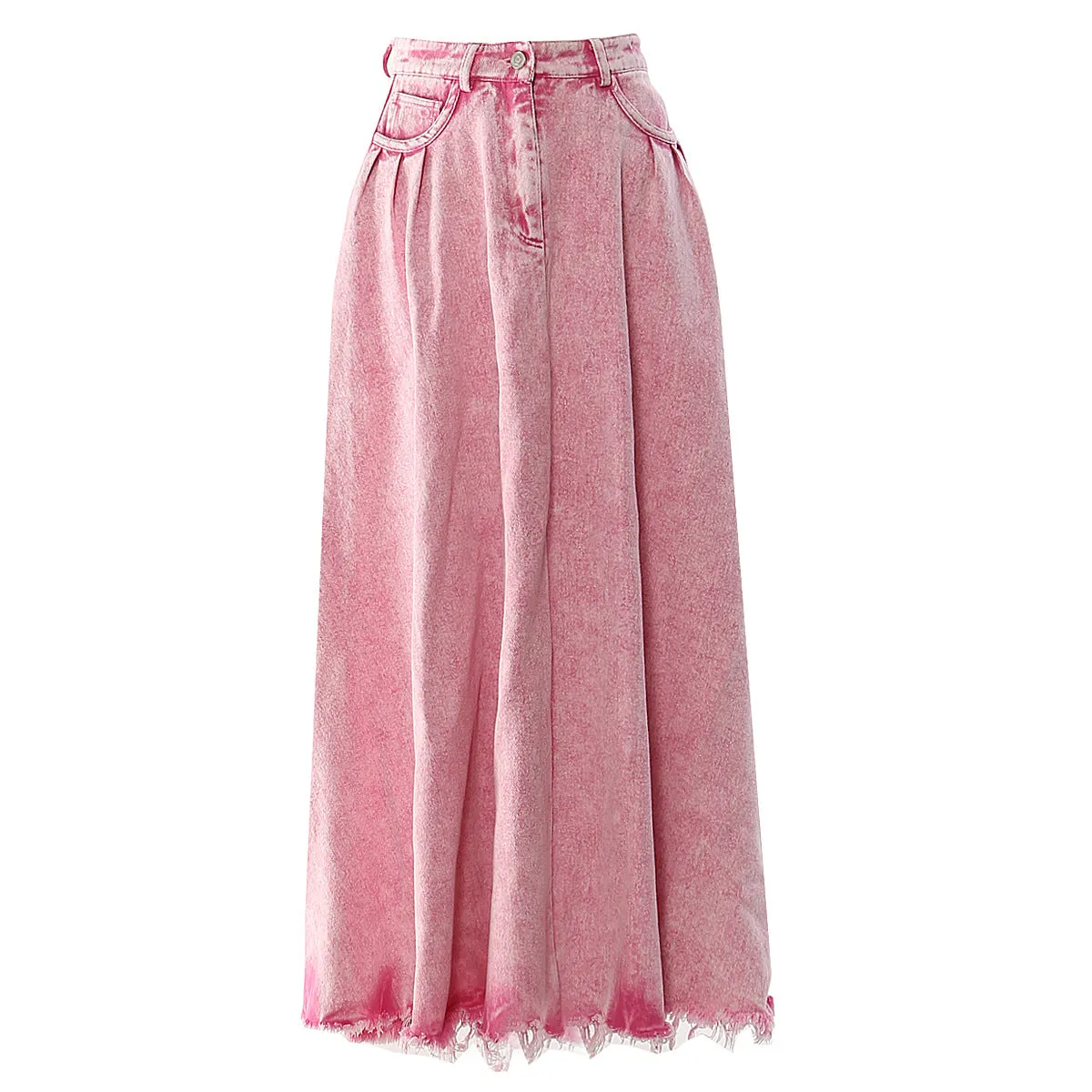 Heavy-duty Denim Long Half Skirt