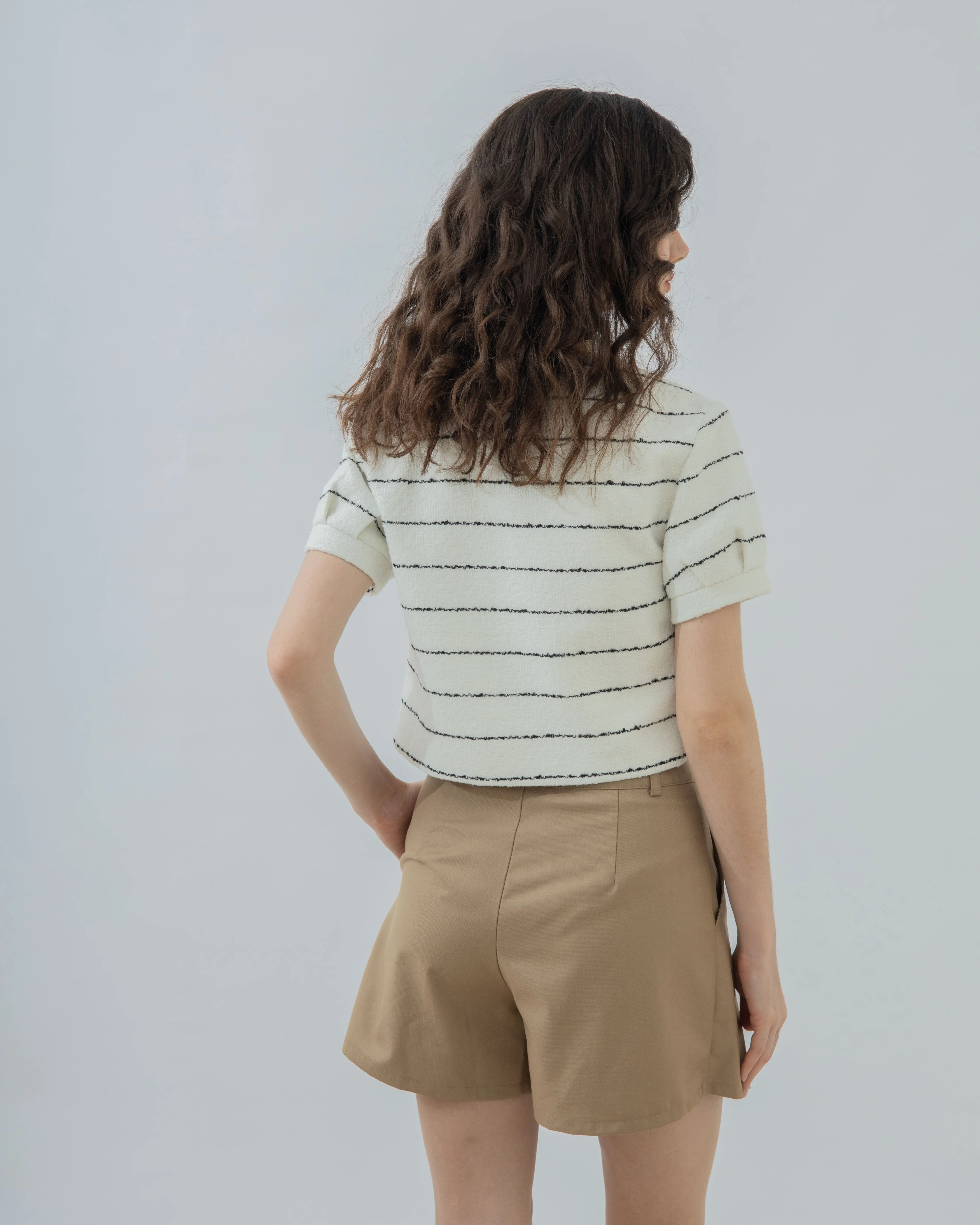 High Waist Pleated Skort (Khaki)