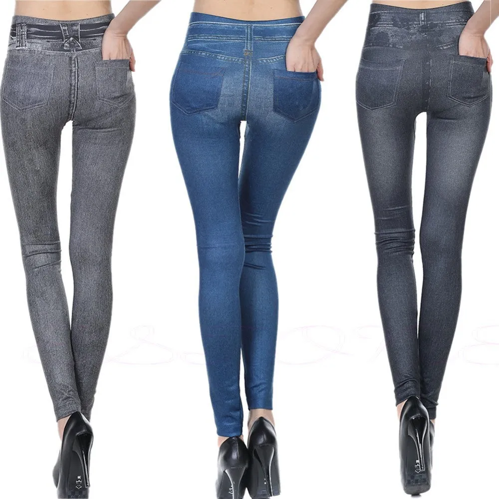 High Waist Slim Denim Pants