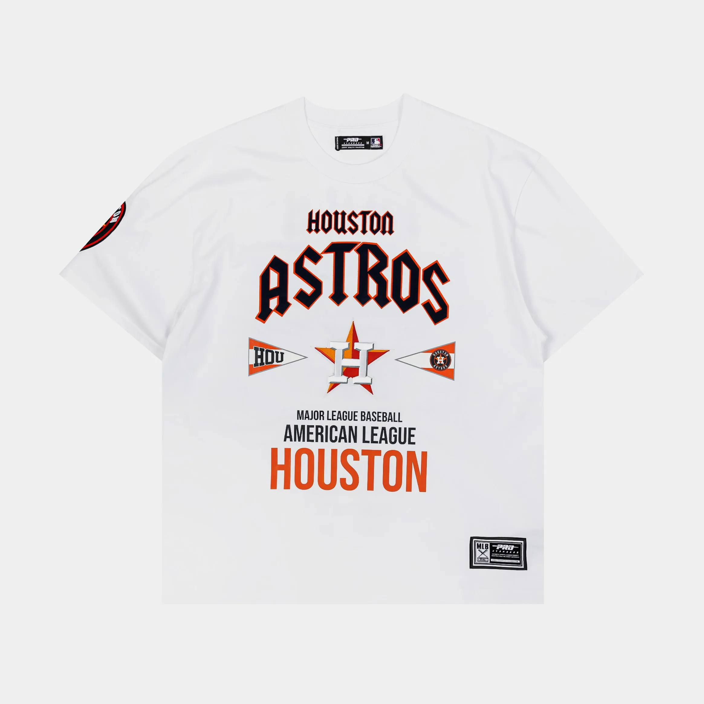 Houston Astros City Tour Drop Shoulder Mens Short Sleeve Shirt (White)